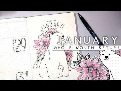 PLAN WITH ME | January 2019 Whole Month Setup! 📔
