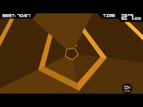 Super hexagon,5 ATTEMPTS,world record, 70.57 seconds.
