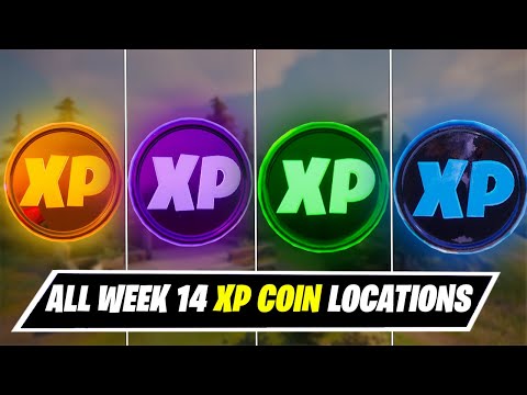 All Week 14 XP Coin locations Guide (Chapter 2 Season 5) [Gold,Purple,Blue,Green]