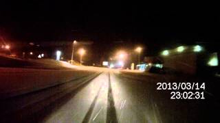 preview picture of video 'En moto, de nuit, sur la neige (qui était pas prévue) et le vent...'