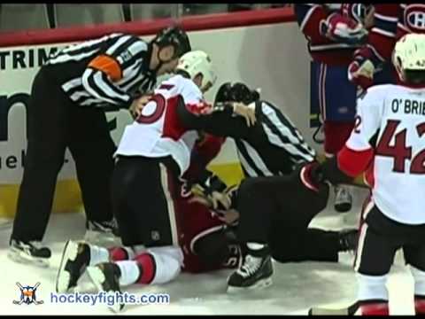 Chris Neil vs Ryan White Mar 23, 2012