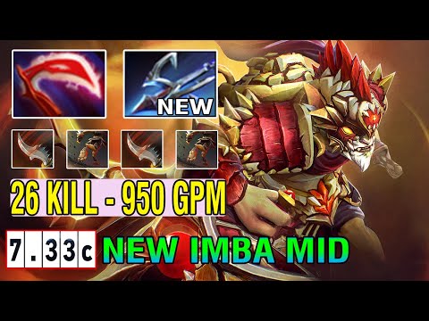 1K Gold Per Min Mid [Bounty Hunter] With New Item 7.33C Harpoon + Desolator Brutal Hit 26Kills Dota2