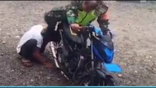 KENALPOT RACING KENA TUMBUK PAK TNI