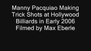 MANNY PACQUIAO Pool Trick Shots! With Interview by Max Eberle