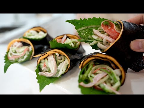밥no!🥒오이로 접어 만든 샐러드김밥 (김밥/ 접이김밥/ 샐러드)