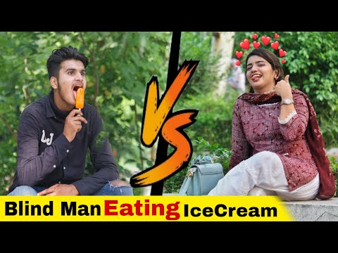 BLIND MAN EATING ICE CREAM AND FLIRTING WITH CUTE GIRL PRANK |@D.JDanyalPranks