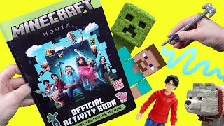 Minecraft Movie DIY Activity Coloring Book with Stickers, Posters, Puzzles, Games with Steve, Dennis