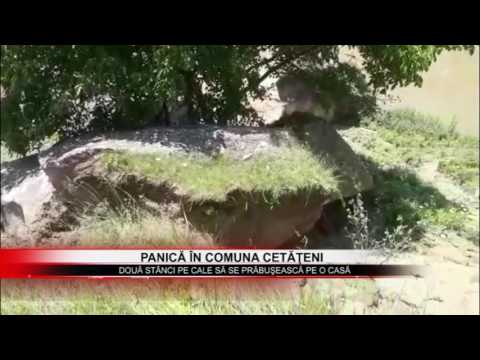 Stire 05 07 2017 - Două stânci pe cale să se prăbuşească pe o casă
