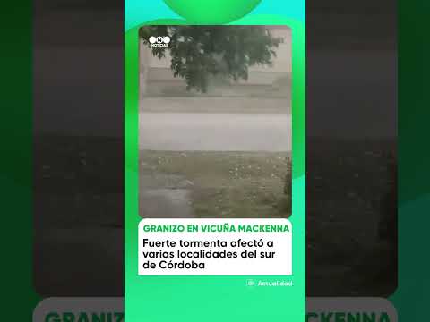 Fuerte tormenta con granizo de gran tamaño en Vicuña Mackenna.