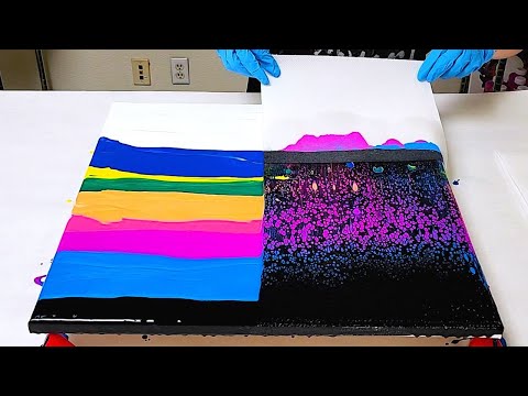 Large SWIPE Acrylic Pour on a 20x20 Canvas \ Perfect Cells! \ Swipe with Silicone