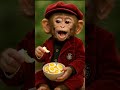 Baby Monkey In A Red Suit Tries Candy Eggs For The First Time Cutest Reaction Ever