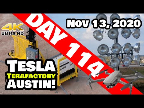 Tesla Gigafactory Austin 4K  Day 114 - 11/13/20 - Giga TX - 3 SHIFTS - 24/7 CONTINUOUS PROGRESS NOW!