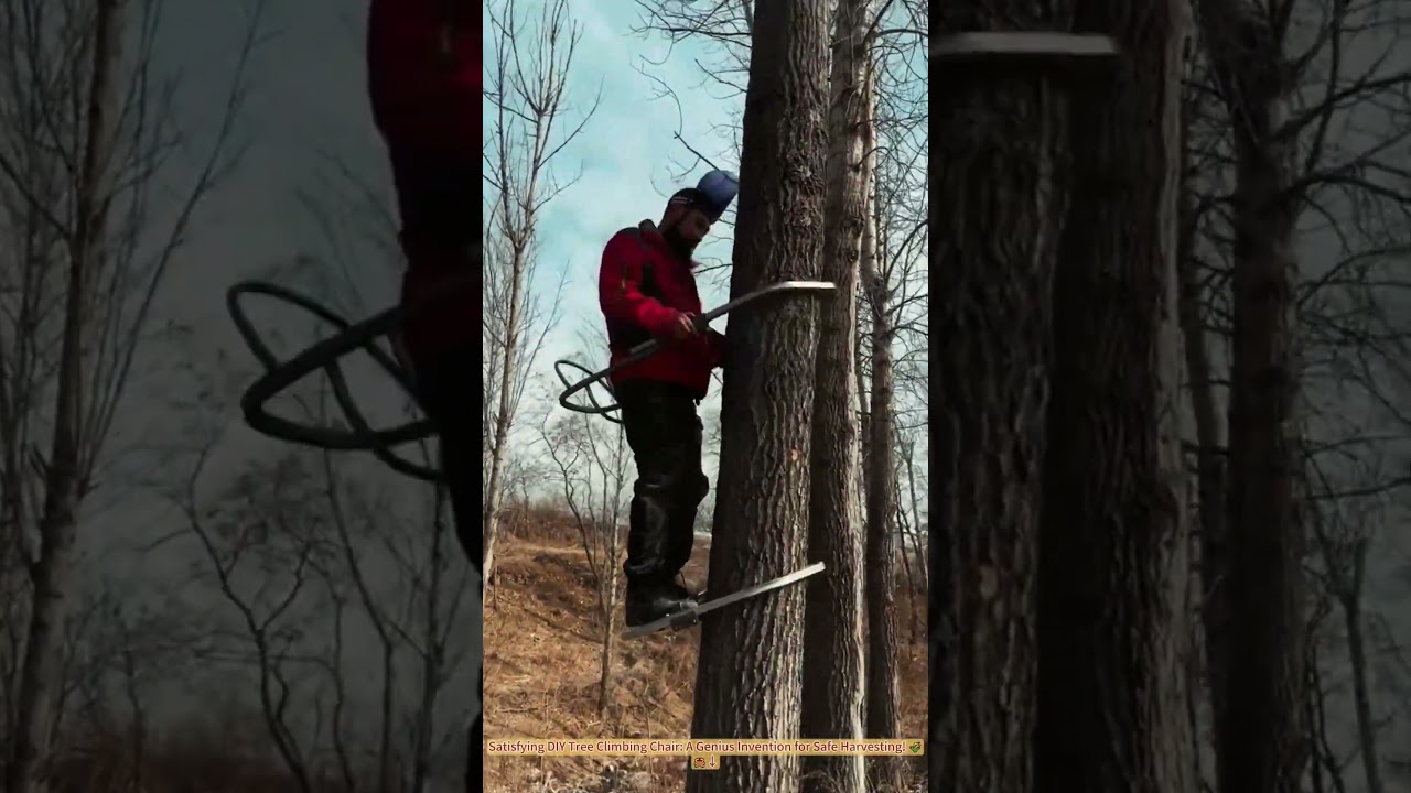 Satisfying DIY Tree Climbing Chair: A Genius Invention for Safe Harvesting! 🌾🦀↓