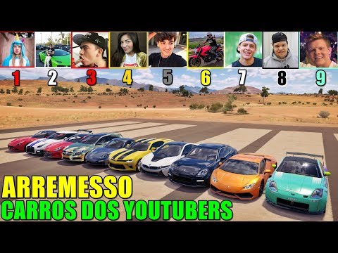 ARREMESSO COM OS CARROS DOS YOUTUBERS - FORZA HORIZON 3 - GAMEPLAY