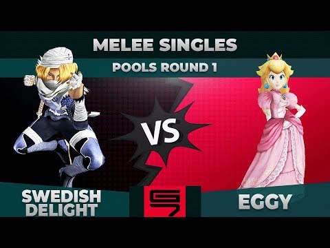 Swedish Delight vs Eggy - Melee Singles: Pools R1 Winners Semifinal - Genesis 7 | Sheik vs Peach