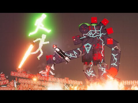 METAL GOLEM vs Tech Droids in People Playground - People Playground 1.21.3