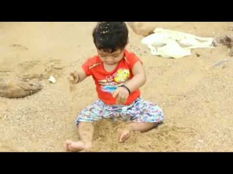 Keerthana Playing with sand @ Rushikonda Beach