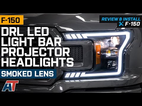 2018-2020 F-150 DRL LED Light Bar Projector Headlights Black Housing Review & Install