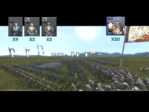 Elite Triangular Spear Wall & Crossbow vs Heavy Knight Cavalry | Medieval II: Total War