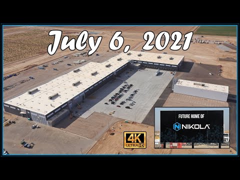 Nikola Semi Pilot Factory Construction Site July 6th, 2021 | Drone Footage of 7:00 AM