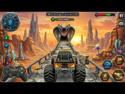 Monster Truck Stunts & Crashes! Impossible Ramp Racing Gameplay 💥🚗