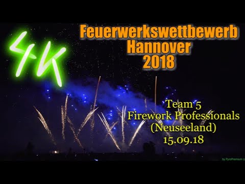 [4K] Feuerwerkswettbewerb Hannover 2018 - Team 5 - Firework Professionals (Neuseeland)