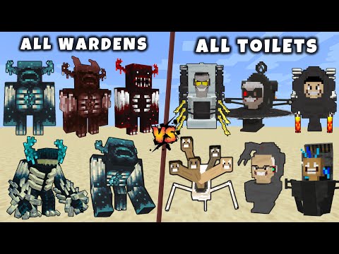 All Wardens vs All Skibidi Toilets, Titan Cameraman, Speakerman, TV man & G-Man in Minecraft