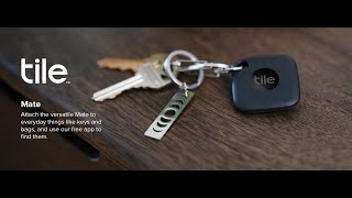 Tile Mate (2022) 1-Pack.Black. Bluetooth Tracker, Keys Finder and Item Locator for Keys, Bags