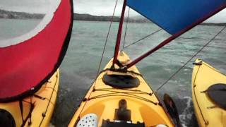 preview picture of video 'PART II - 4 Ocean Kayaks moved by 2 sails in PR / 4 Ocean Kayaks movidos por 2 velas en PR'