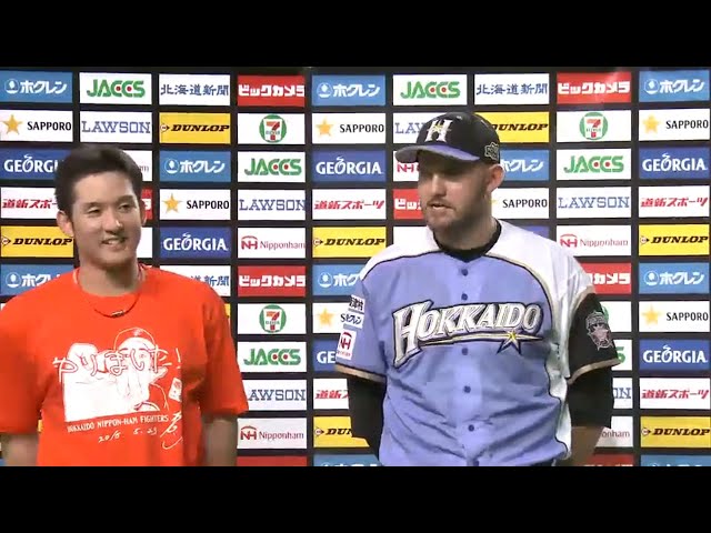 ファイターズ・杉谷選手・レアード選手ヒーローインタビュー 2015/7/2 F-Bs