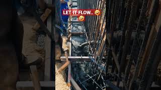 Using Concrete Vibrator For Retaining Wall Grade Beam.. #shorts #concretelife