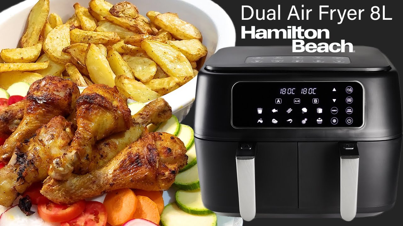 Como Preparar 2kg de Alimentos em 35 Minutos na Dual Air Fryer Hamilton Beach Digital 8 Litros