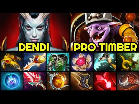 DENDI Queen of Pain Beautiful Comeback — vs Full Slotted Timbersaw 7.27 Dota 2