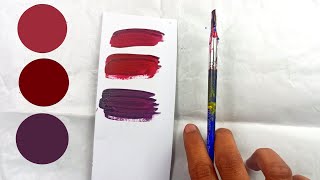 How to make Maroon/Burgundy/Dark red color | Acrylic color mixing | Aayushiiart