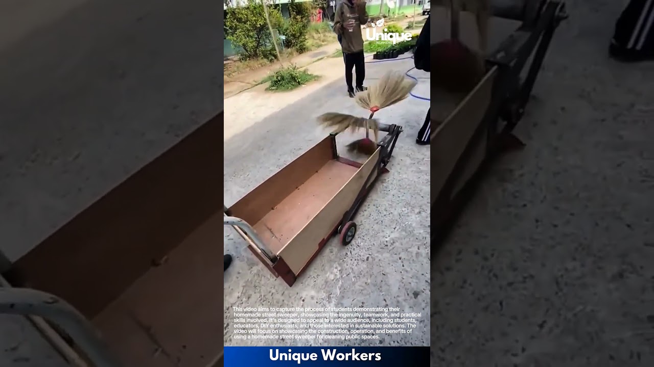 Homemade street sweeper: students invent a cleaning solution