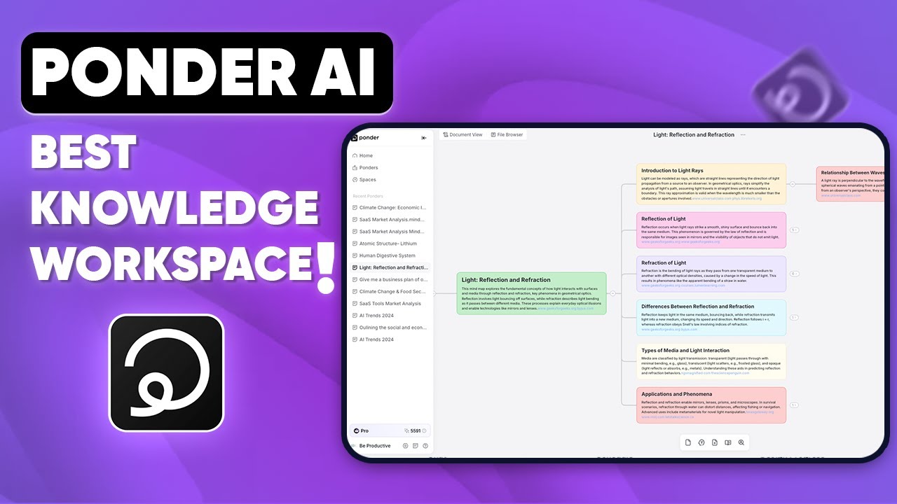 Ponder AI Review - Best All in One Knowledge Workspace for Productivity! video thumbnail