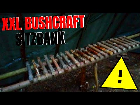 XXL Bushcraft Sitzbank bauen - Bushcraft Camp Lagerbau Outdoor Shelter deutsch | Outdoor Eagle