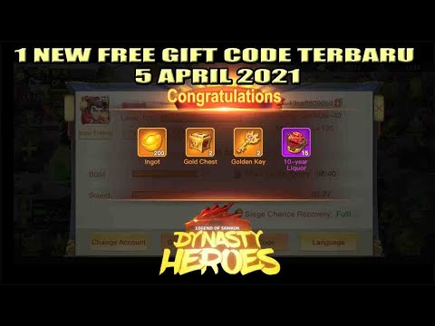 1 New Free Gift Code Terbaru 5 April 2021 | Dynasty Heroes - Legend of Samkok