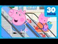 George Pigs Endless Escalator Ride ️ Station Escalator Safety ️ Peppa Pig Full Episodes 30 Mins