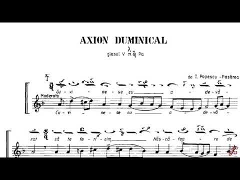 Axion duminical glas 5 de I. Popescu-Pasărea, Cântările Sfintei Liturghii