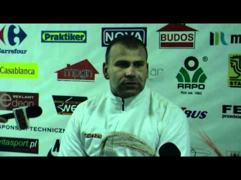 Trenerzy po meczu Olimpia Grudziądz - Polonia Nowy Tomyśl