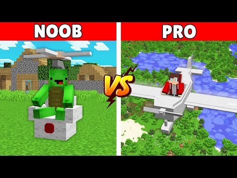 PLANE CRAFTING CHALLENGE In Minecraft - NOOB VS PRO - Maizen Mizen Mazien Parody