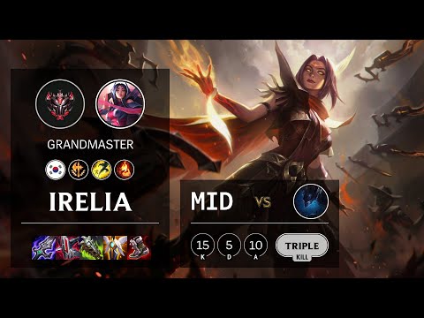 Irelia Mid vs Nocturne - KR Grandmaster Patch 11.10