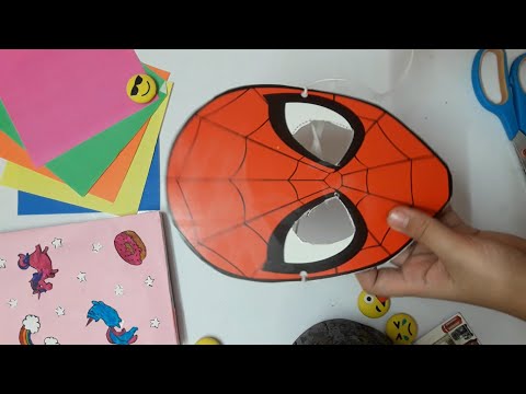 DIY Spiderman mask from chocos box