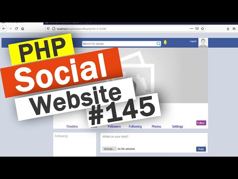 Social Website from scratch Part 8 Profile Page Top Bar | PHP | HTML | CSS | MYSQL Database