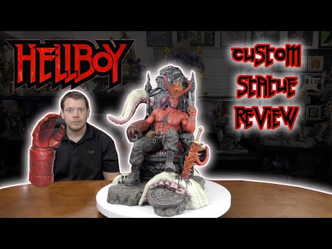 Custom HELLBOY On THRONE STATUE Review