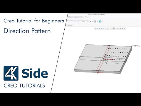 Direction pattern | Basic 3D Modeling Exercise for Beginners in Creo | Creo Tutorial
