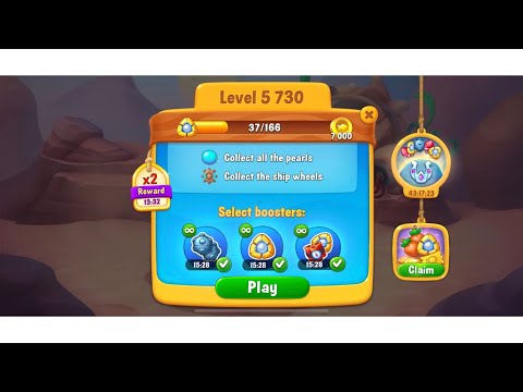 Fishdom, level 5730 collect the ship wheels