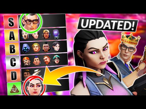 NEW UPDATED AGENTS TIER LIST for Patch 4.08 - CHAMBER BROKEN  - Valorant Guide