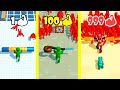 Push'em All - NOOB vs PRO vs HACKER! Max Level Power and Weapon